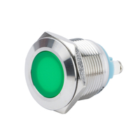 Indicateur lumineux LED bleu en métal, 19mm, 12V, 24V, 220V, étanche, signal d'alimentation, avec borne à vis